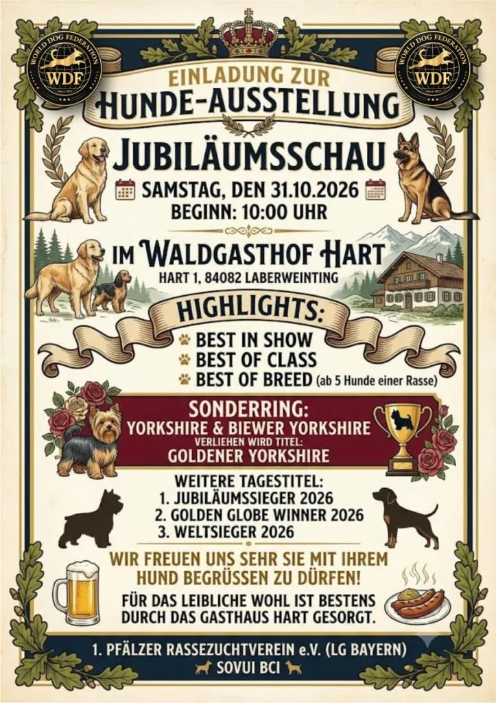 CACIB Hundeausstellung in Laberweinting Hart am 31.10.2026
